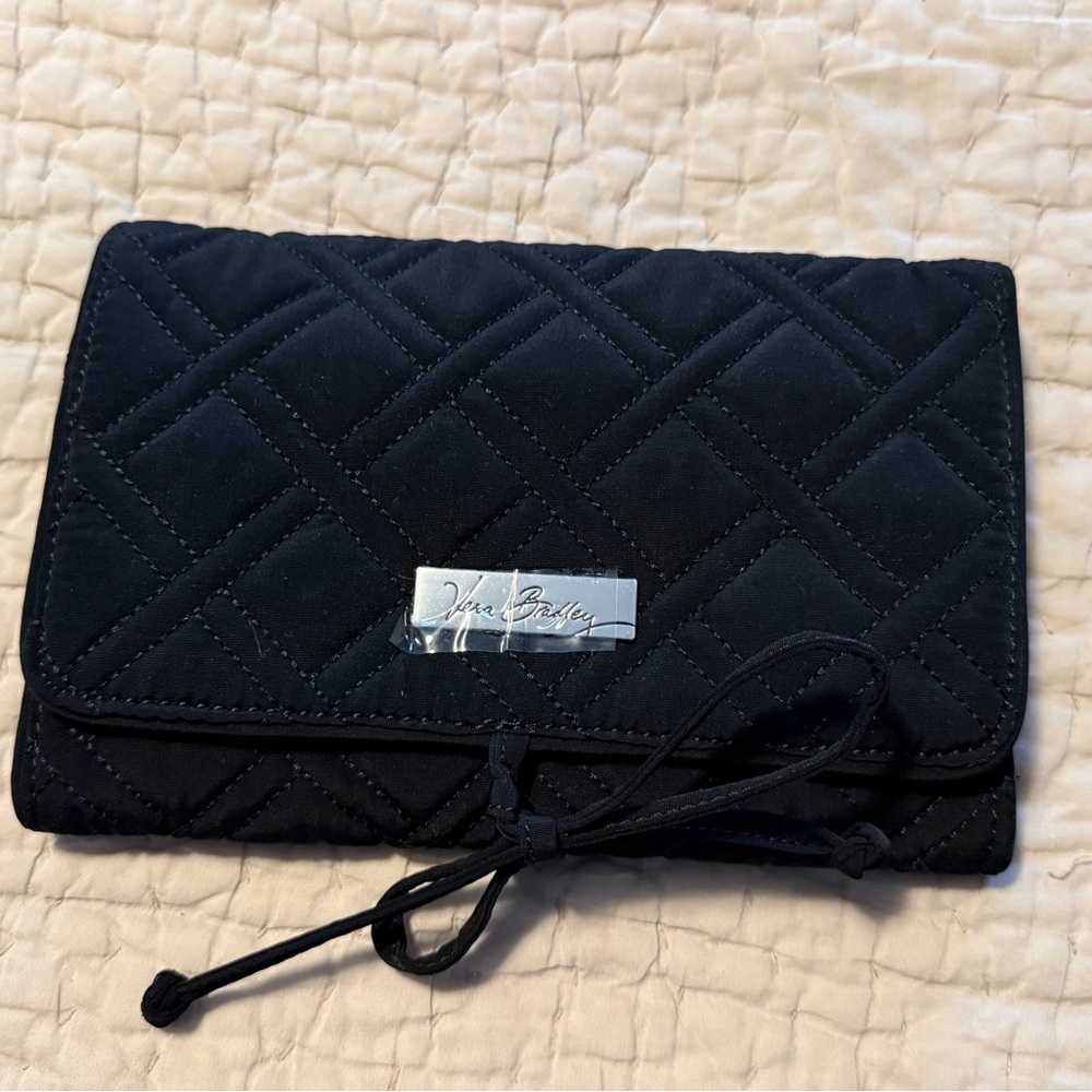 Vera Bradley Black Quilted Travel Jewelry case